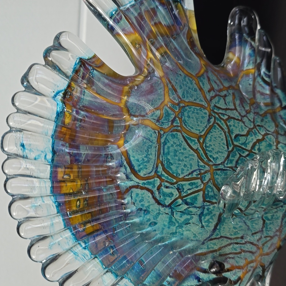 Artistic Glass Fish Figurine - Multicolor Paperweight - Picture 3 of 7